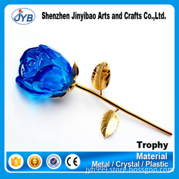 romantic lover gift golden crystal fancy rose